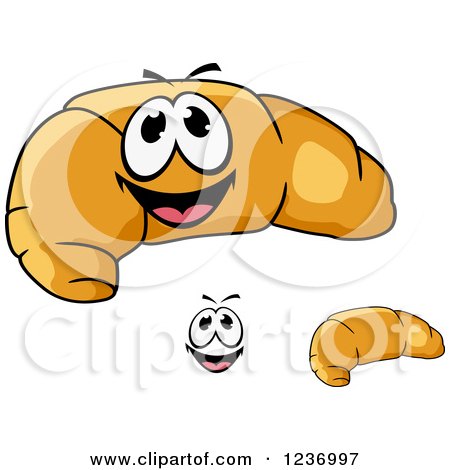 Clipart of a Happy Croissant - Royalty Free Vector Illustration by Vector Tradition SM