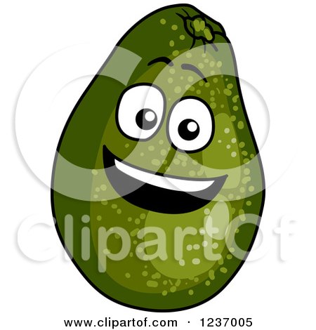Clipart of a Happy Avocado - Royalty Free Vector Illustration by Vector Tradition SM