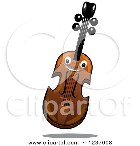 Clipart of a Happy Smiling Violin - Royalty Free Vector Illustration by Vector Tradition SM