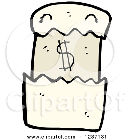 Clipart of a Bill with a Dollar Symbol - Royalty Free Vector Illustration by lineartestpilot
