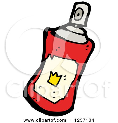 Clipart of a Red Spray Paint Can - Royalty Free Vector Illustration by lineartestpilot