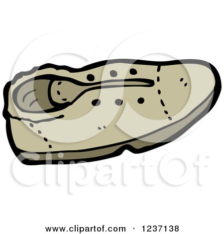 Clipart of a Brown Shoe - Royalty Free Vector Illustration by lineartestpilot