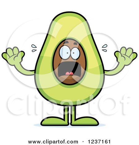 Clipart of a Screaming Scared Avocado Character - Royalty Free Vector Illustration by Cory Thoman