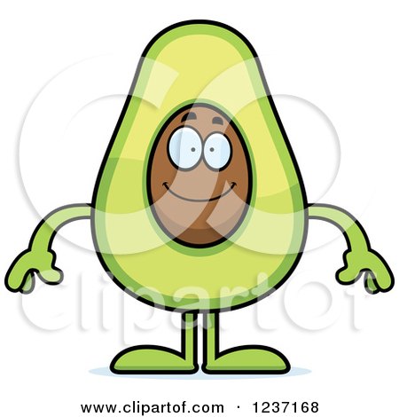 Clipart of a Happy Smiling Avocado Character - Royalty Free Vector Illustration by Cory Thoman