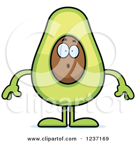 Clipart of a Surprised Gasping Avocado Character - Royalty Free Vector Illustration by Cory Thoman