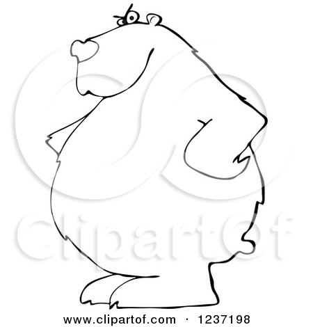Clipart of a Black and White Bear with His Hands on His Hips - Royalty Free Vector Illustration by djart