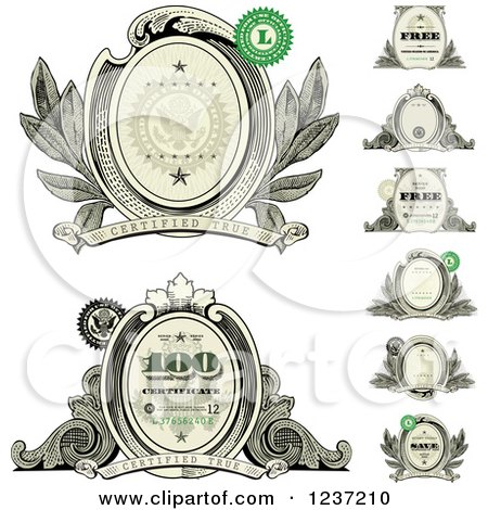 Clipart of Money Design Elements - Royalty Free Vector Illustration by BestVector