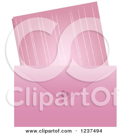 Clipart of a Pink Valentine Envelope and Love Leatter - Royalty Free Vector Illustration by Pams Clipart