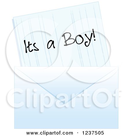 Clipart of a Blue Its a Boy Baby Birth Announcement - Royalty Free Vector Illustration by Pams Clipart