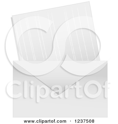 Clipart of a White Envelope and Card or Letter - Royalty Free Vector Illustration by Pams Clipart