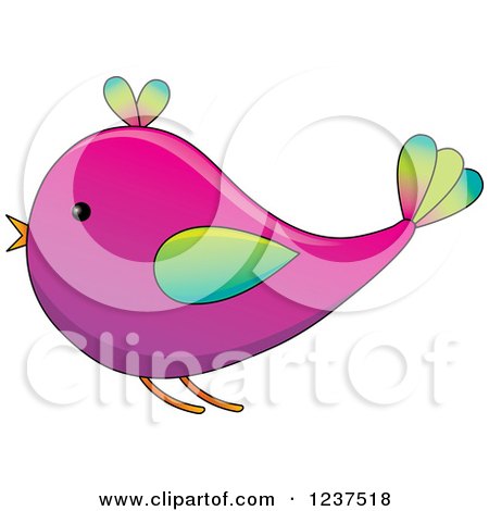Clipart of a Gradient Pink Bird - Royalty Free Vector Illustration by Pams Clipart