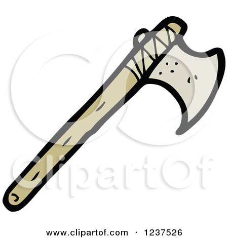 Clipart of a Primitive Axe - Royalty Free Vector Illustration by lineartestpilot