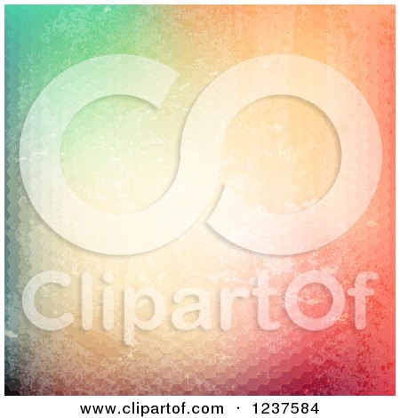 Clipart of a Gradient Colorful Hexagon Pattern Background - Royalty Free Vector Illustration by KJ Pargeter