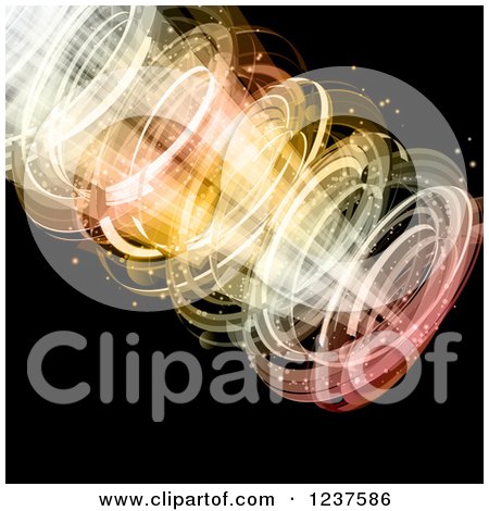 Clipart of a Colorful Magical Spiral Vortex on Black - Royalty Free Vector Illustration by KJ Pargeter