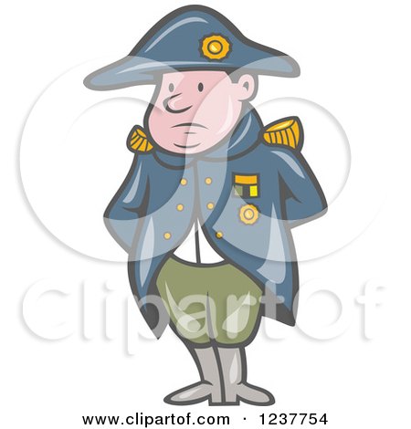Clipart of a Cartoon French Military General, Napoleon - Royalty Free Vector Illustration by patrimonio