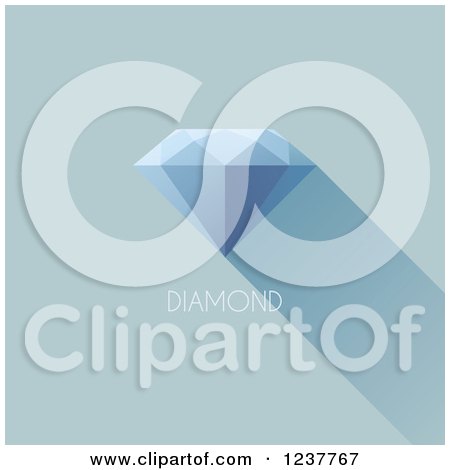 Clipart of a Blue Diamond and Shadow with Text - Royalty Free Vector Illustration by elena