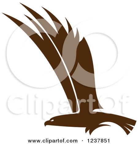 Clipart of a Brown Eagle in Flight - Royalty Free Vector Illustration by Vector Tradition SM