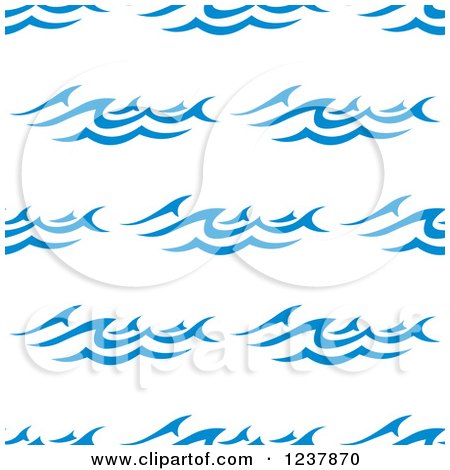 Clipart of a Seamless Background Pattern of Blue Ocean Surf Waves 4 - Royalty Free Vector Illustration by Vector Tradition SM