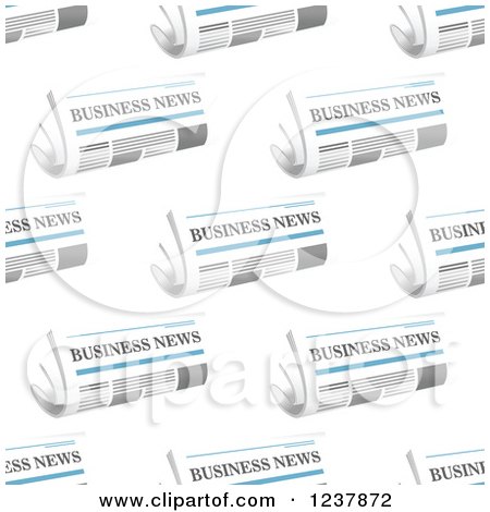 Clipart of a Seamless Background Pattern of Business Newspapers - Royalty Free Vector Illustration by Vector Tradition SM