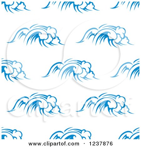 Clipart of a Seamless Background Pattern of Blue Ocean Surf Waves 5 - Royalty Free Vector Illustration by Vector Tradition SM