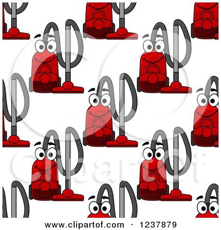 Clipart of a Seamless Background Pattern of Red Vacuums - Royalty Free Vector Illustration by Vector Tradition SM