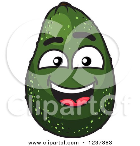 Clipart of a Smiling Avocado - Royalty Free Vector Illustration by Vector Tradition SM