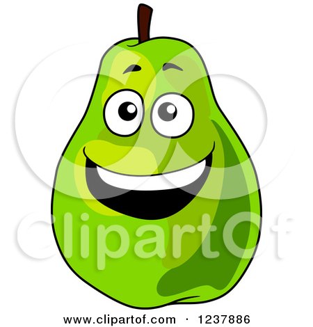 Clipart of a Happy Green Pear - Royalty Free Vector Illustration by Vector Tradition SM