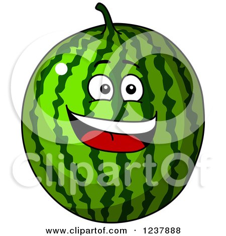 Clipart of a Smiling Watermelon - Royalty Free Vector Illustration by Vector Tradition SM