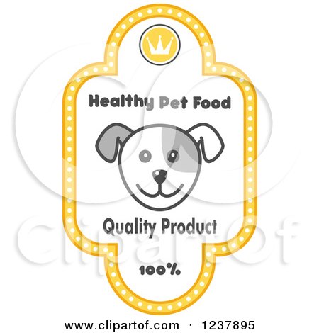 Clipart of a Dog Face on a Healthy Pet Food Label - Royalty Free Vector Illustration by Vector Tradition SM