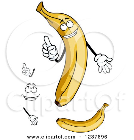 Clipart of a Smiling Banana - Royalty Free Vector Illustration by Vector Tradition SM