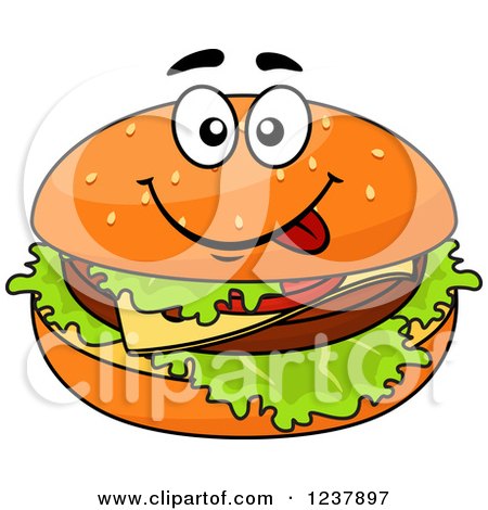Clipart of a Goofy Cheeseburger - Royalty Free Vector Illustration by Vector Tradition SM