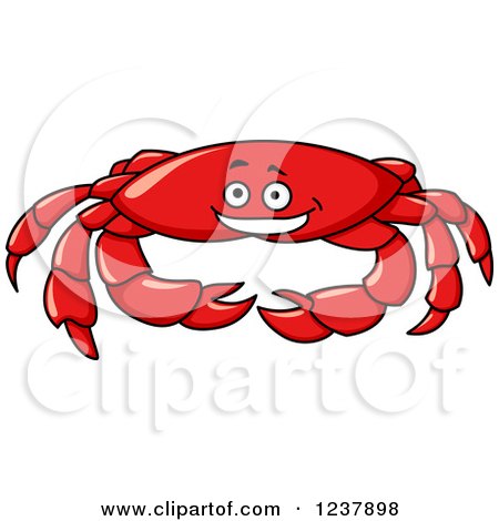 Clipart of a Happy Red Crab - Royalty Free Vector Illustration by Vector Tradition SM