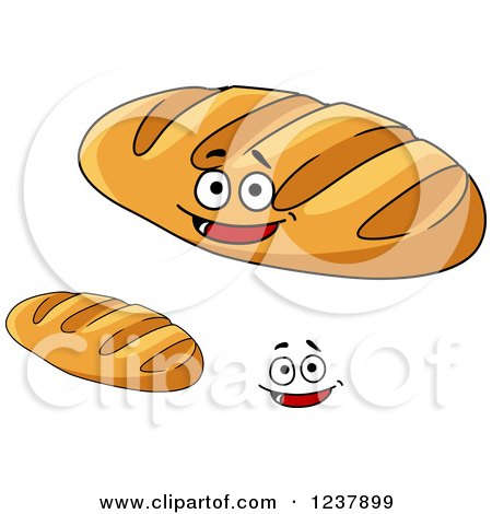 Clipart of a Happy Bread Loaf - Royalty Free Vector Illustration by Vector Tradition SM