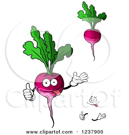 Clipart of a Smiling Beet or Radish - Royalty Free Vector Illustration by Vector Tradition SM