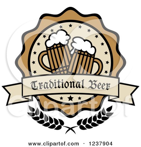 Clipart of a Traditional Beer Label - Royalty Free Vector Illustration by Vector Tradition SM