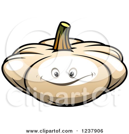 Clipart of a Happy White Pumpkin - Royalty Free Vector Illustration by Vector Tradition SM
