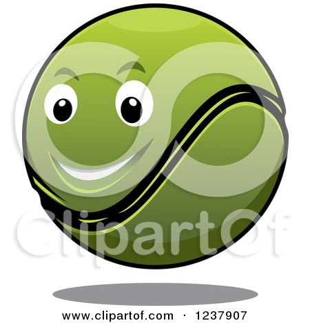 Clipart of a Happy Tennis Ball - Royalty Free Vector Illustration by Vector Tradition SM