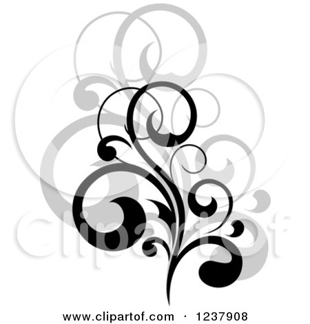 Clipart of a Black Flourish with a Shadow 16 - Royalty Free Vector Illustration by Vector Tradition SM