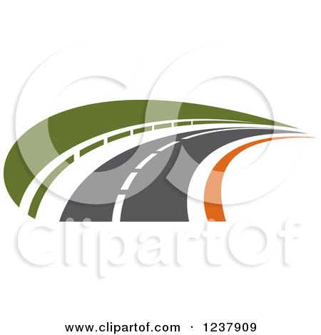 Clipart of a Curving Roadway - Royalty Free Vector Illustration by Vector Tradition SM
