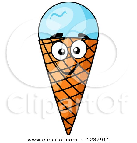 Clipart of a Happy Ice Cream Cone - Royalty Free Vector Illustration by Vector Tradition SM