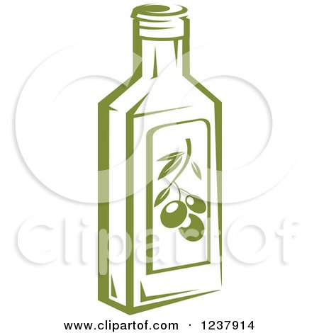 Clipart of a Green Olive Oil Jar - Royalty Free Vector Illustration by Vector Tradition SM