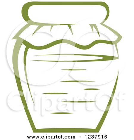 Clipart of a Green Jar of Olive Oil - Royalty Free Vector Illustration by Vector Tradition SM