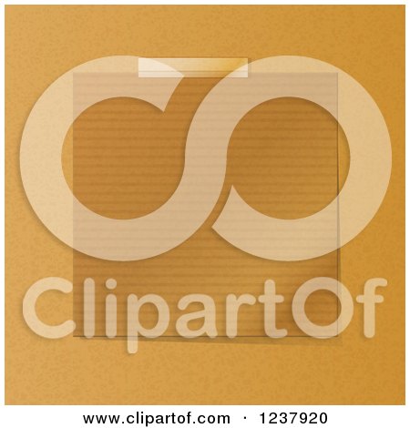 Clipart of a Taped Brown Paper Note on Texture - Royalty Free Vector Illustration by elaineitalia