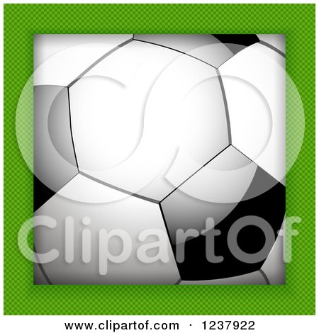 Clipart of a Soccer Ball Closeup on Green - Royalty Free Vector Illustration by elaineitalia