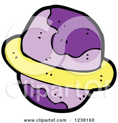Clipart of a Purple Planet - Royalty Free Vector Illustration by lineartestpilot