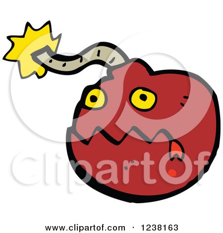 Clipart of a Red Bomb - Royalty Free Vector Illustration by lineartestpilot