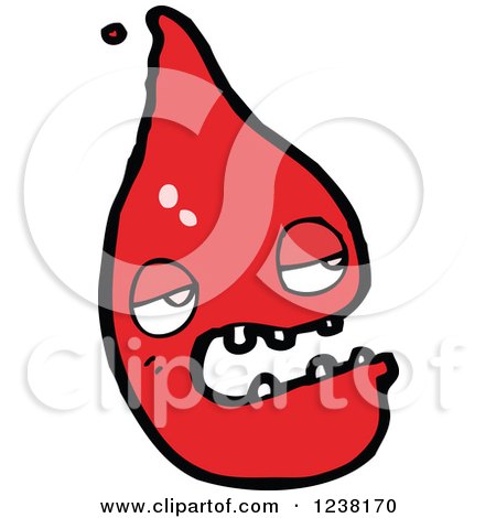 Clipart of a Red Blood Drop - Royalty Free Vector Illustration by lineartestpilot