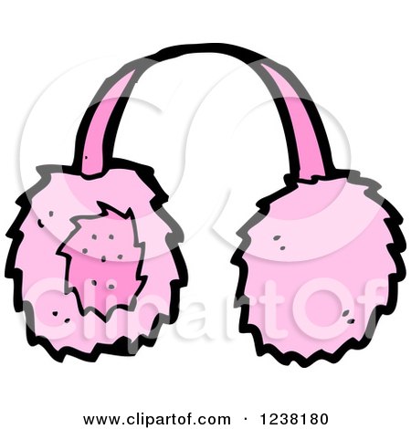Clipart of Pink Ear Muffs - Royalty Free Vector Illustration by lineartestpilot