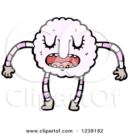 Clipart of a Pink Puffy Character - Royalty Free Vector Illustration by lineartestpilot