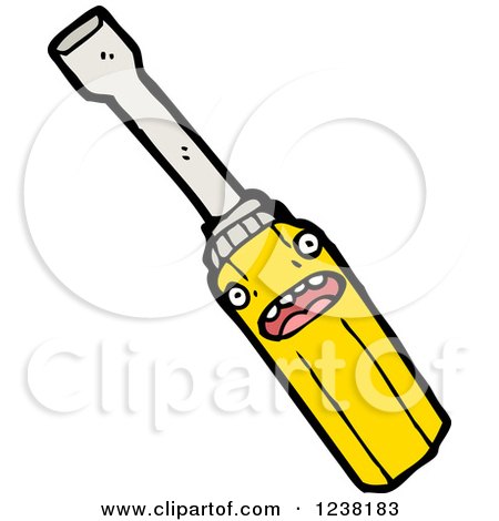 Clipart of a Happy Screwdriver - Royalty Free Vector Illustration by lineartestpilot